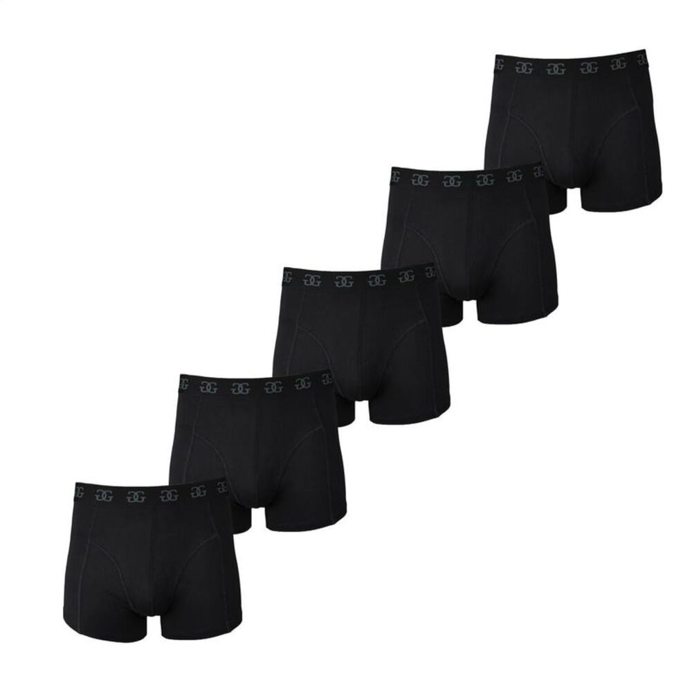 Giorgio Mens Cotton Blend Boxer Shorts (Pack of 5) / Black